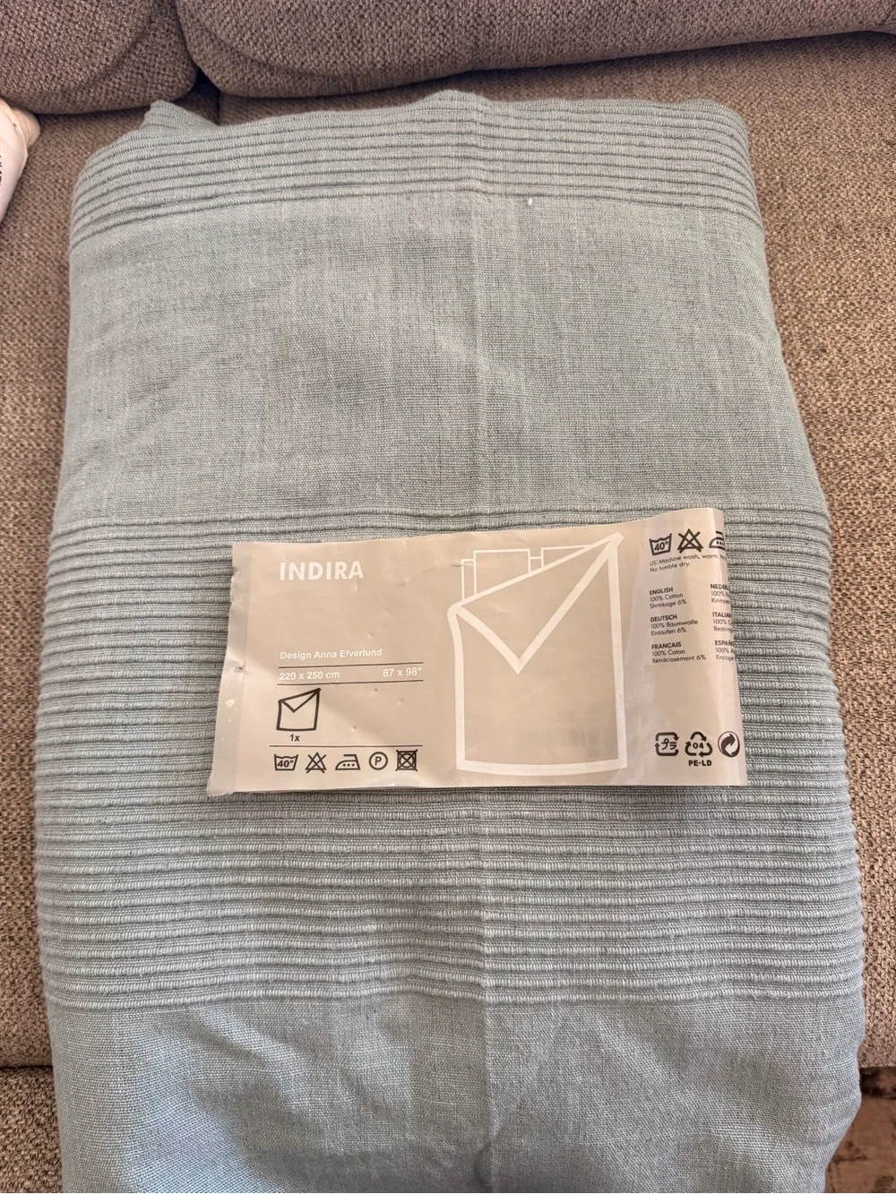 INDIRA Light Blue Textured Bed coverlet/Throw /Blanket